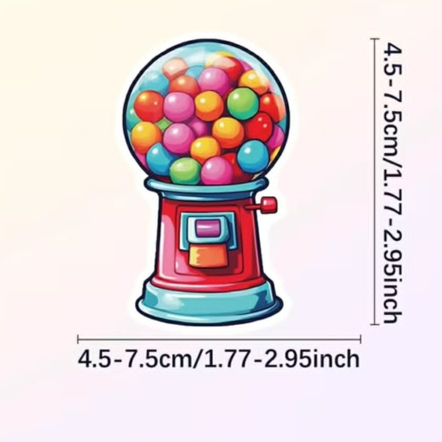 Ensemble de 10 autocollants Kawaii thématiques de bonbons, sucreries et desserts