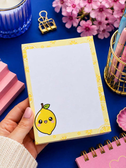 Bloc Note Citron - Kawaii 4x5 Memo Pad for Notes, Lists & Journaling