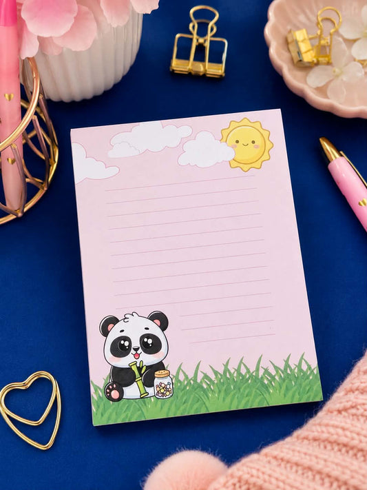 Bloc Notes Panda Notepad 50 feuilles - Kawaii 4x5 Memo Pad for Notes, Lists & Journaling