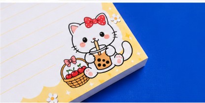 Note Pad cherry with cat 3x3
