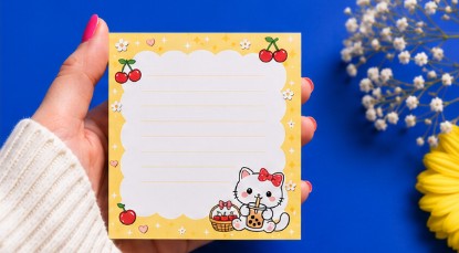 Note Pad cherry with cat 3x3