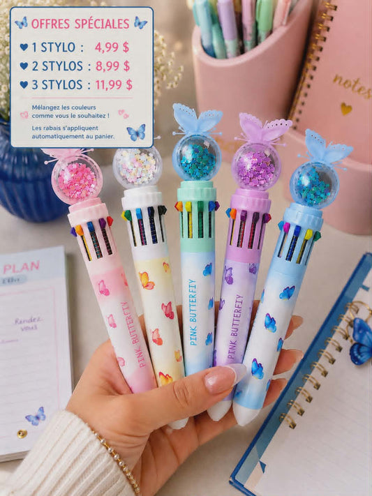 Stylos Papillon 10 couleurs - Plusieurs variantes disponibles