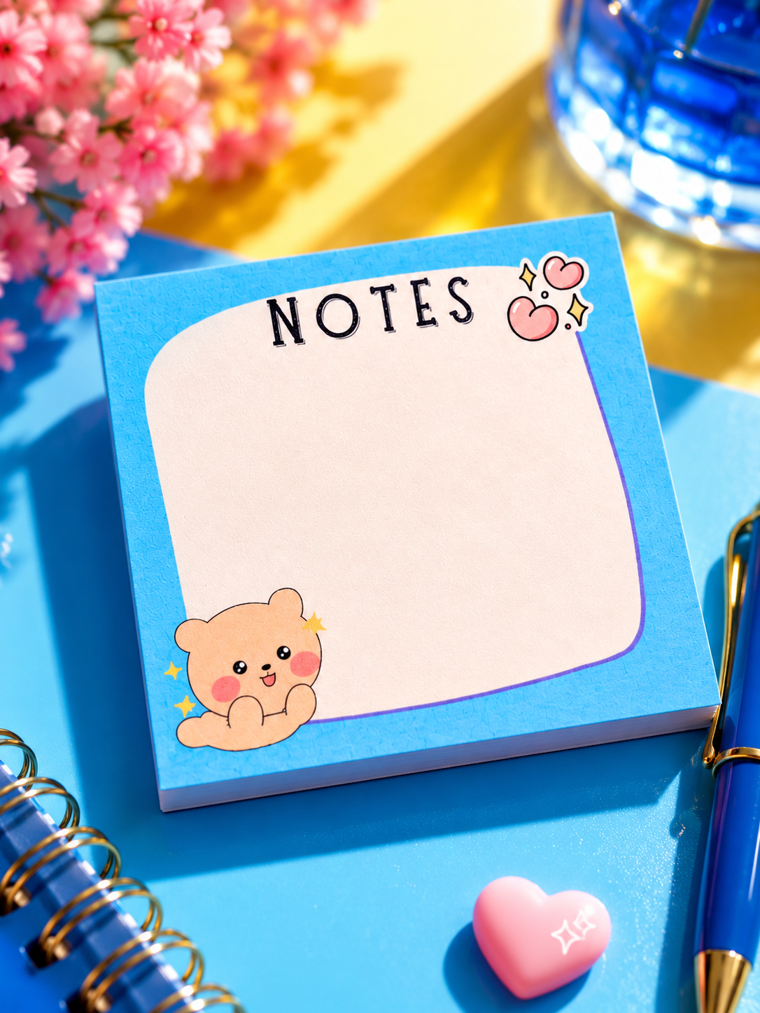 Bloc-Notes Ourson Bleu 3x3 - 50 feuilles