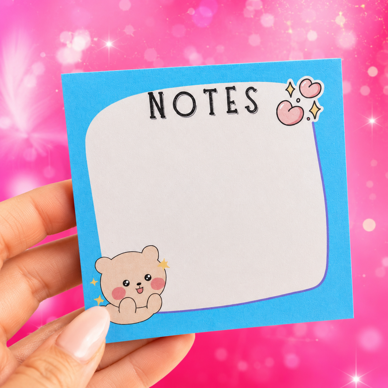 Bloc-Notes Ourson Bleu 3x3 - 50 feuilles