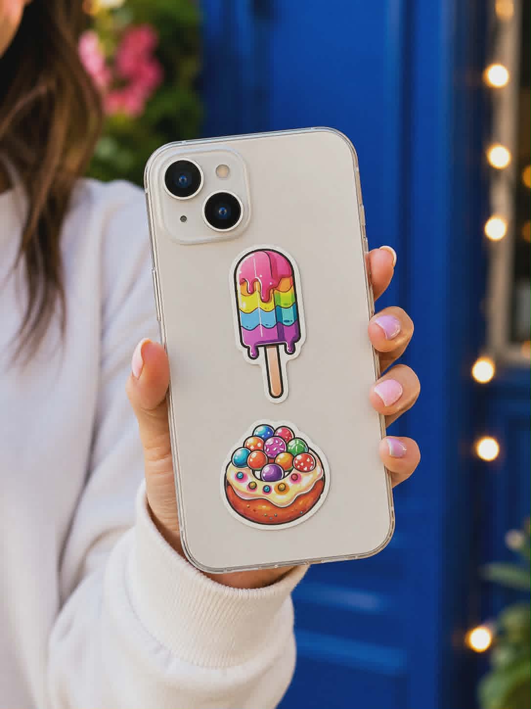 Ensemble de 10 autocollants Kawaii thématiques de bonbons, sucreries et desserts
