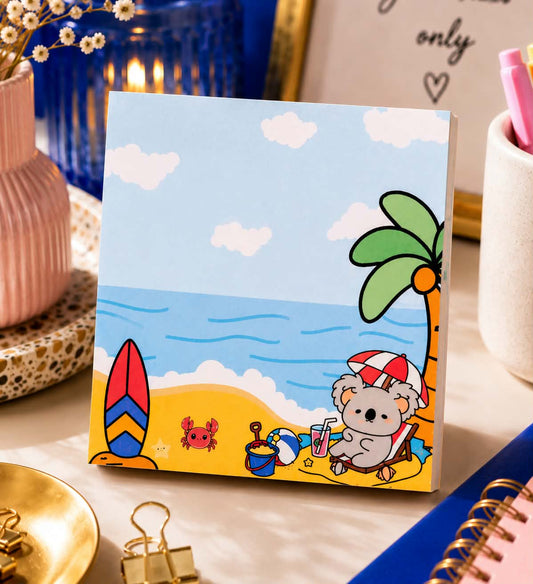Bloc-notes Koala à la plage – 3x3 po