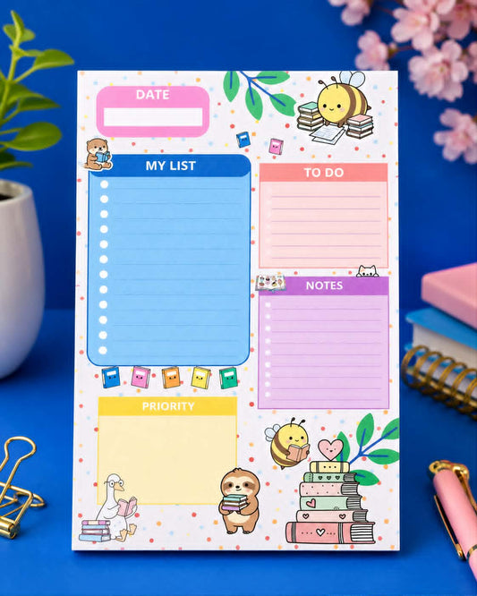 Planificateur journalier Kawaii - Notepad -  5x8 in - 50 feuilles