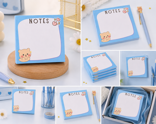 Bloc-Notes Ourson Bleu 3x3