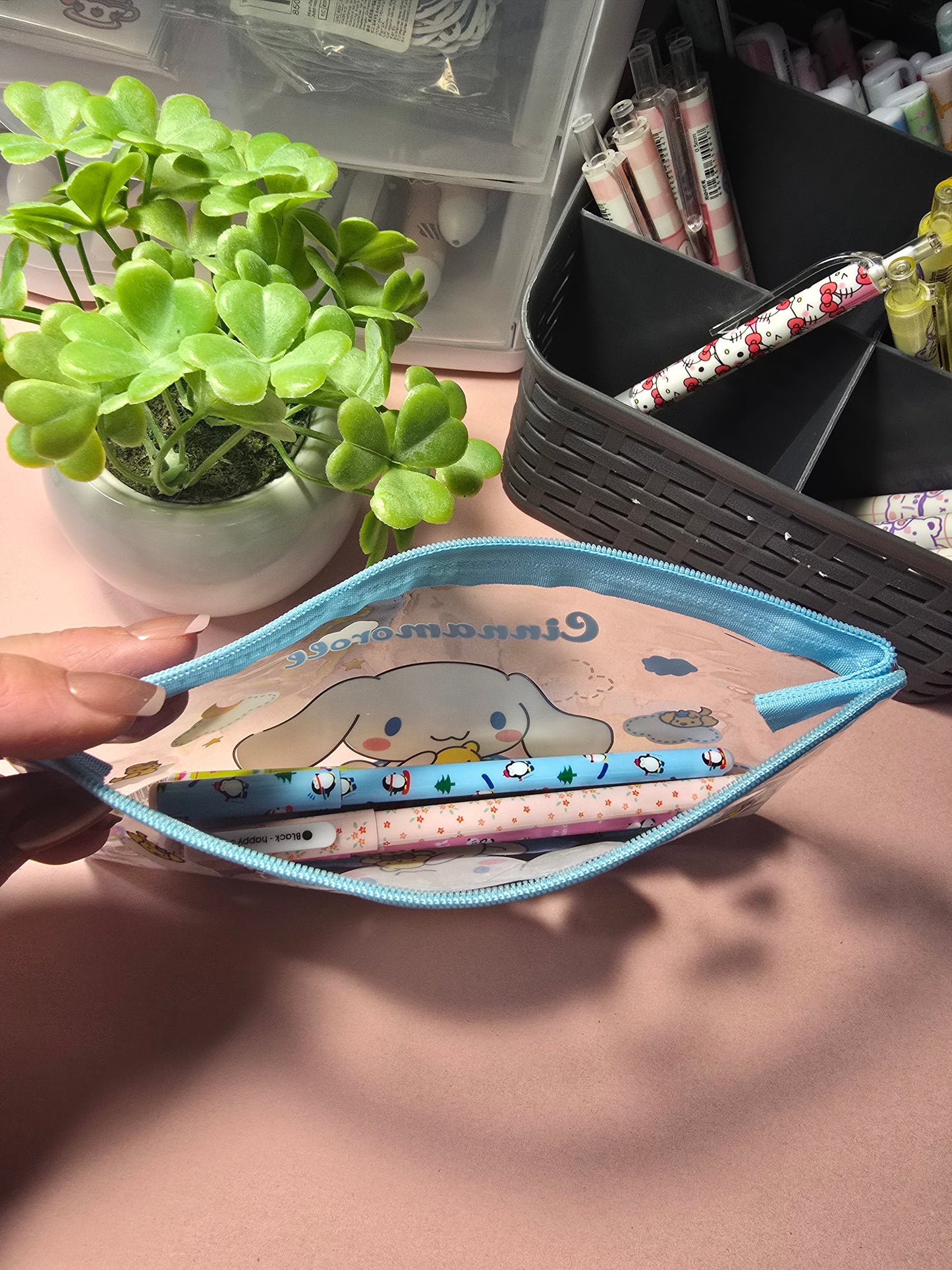 Cinnamoroll Transparent Pencil Case – Cute Kawaii Stationery Pouch