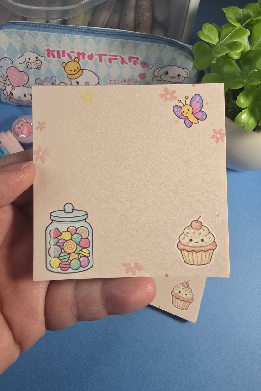 Sweet Treats Memo Pad – Cute Kawaii Candy & Cupcake Notepad ⭐ 3x3