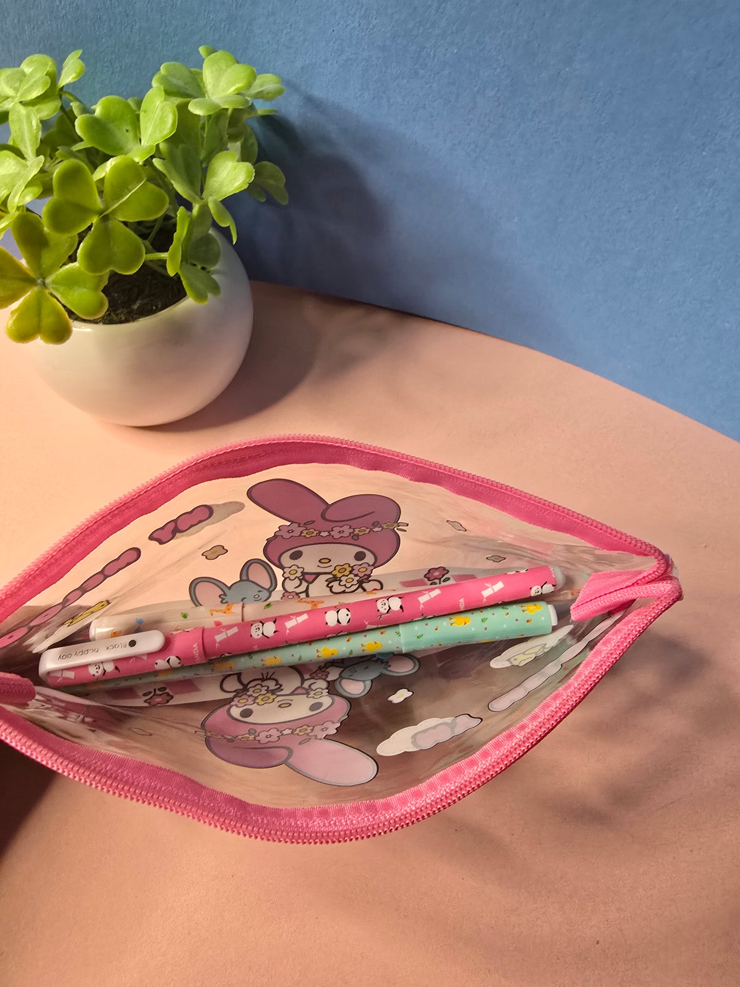 My Melody Transparent Pencil Case – Cute Kawaii Stationery Pouch 💙