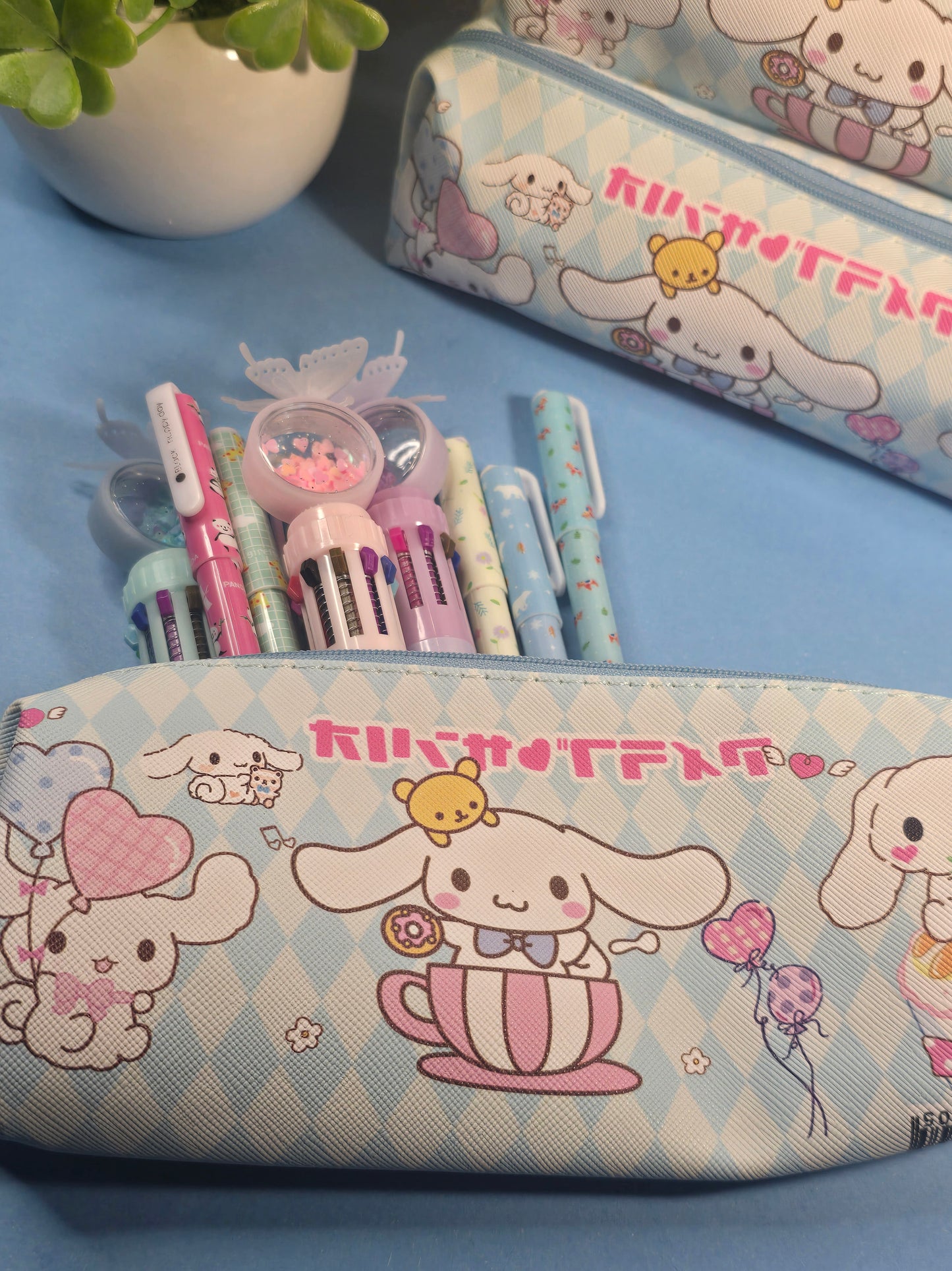 Trousse à crayons Cinnamoroll 🩵 Étui kawaii bleu – Pochette pour stylos et papeterie – Style Sanrio