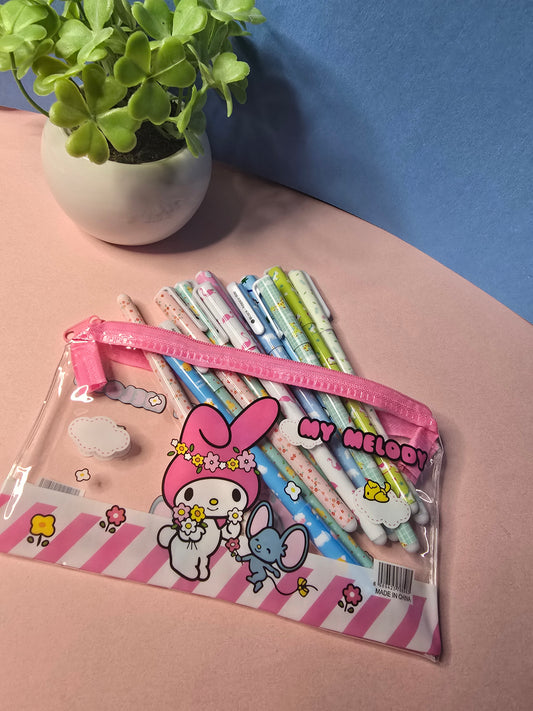 My Melody Transparent Pencil Case – Cute Kawaii Stationery Pouch 💙