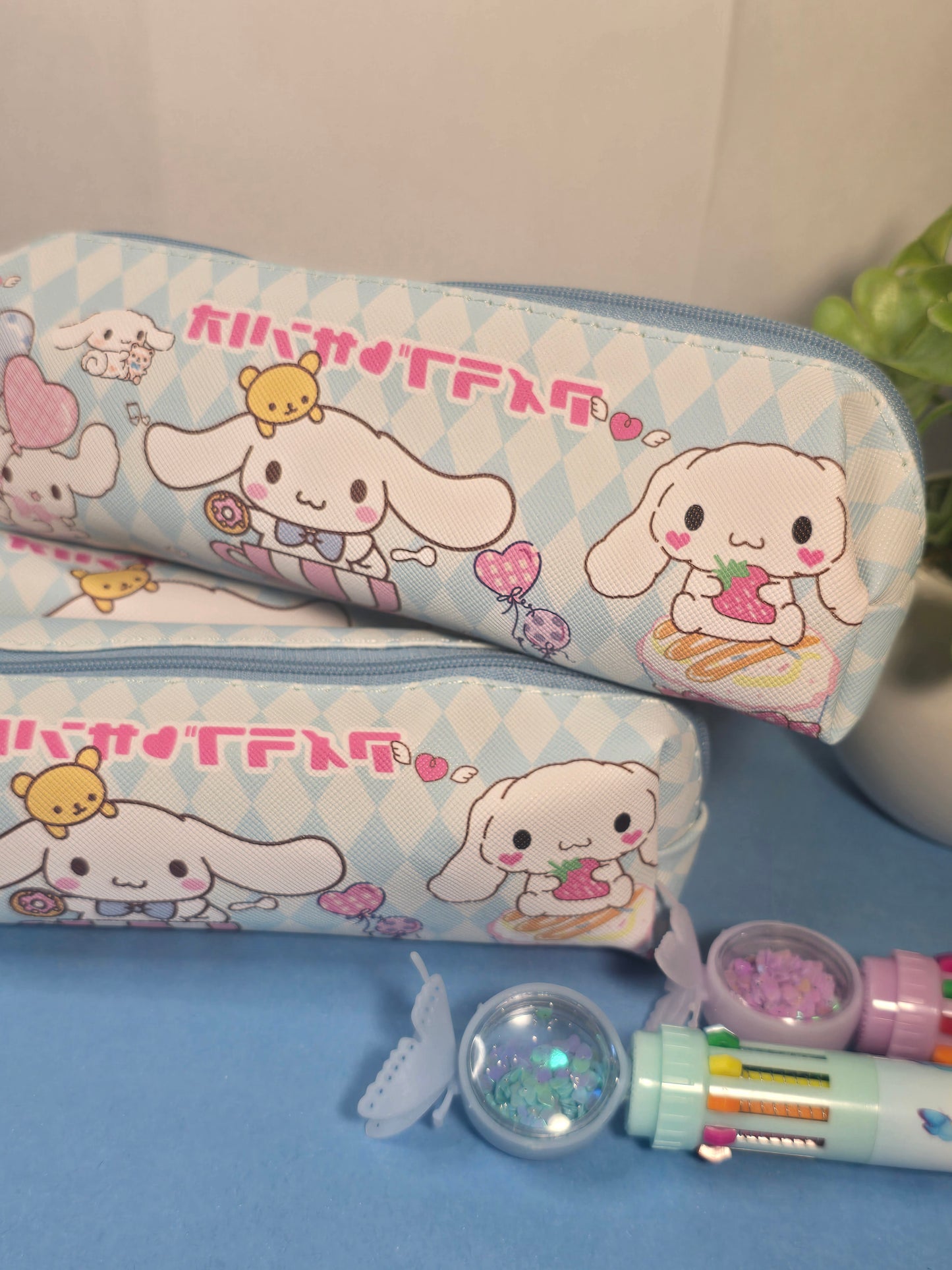 Trousse à crayons Cinnamoroll 🩵 Étui kawaii bleu – Pochette pour stylos et papeterie – Style Sanrio