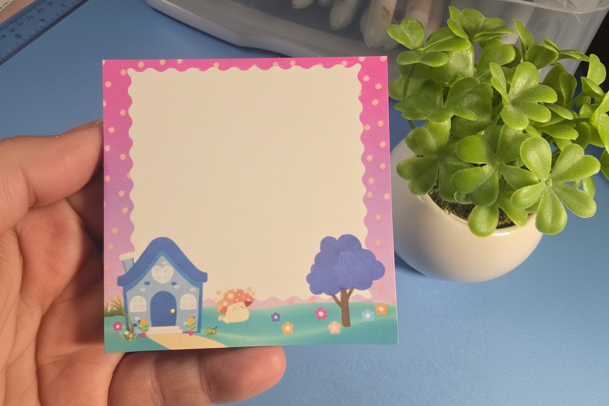 ✨ Enchanted Cottage Memo Pad – Cute 3x3 Notepad (50 Sheets)