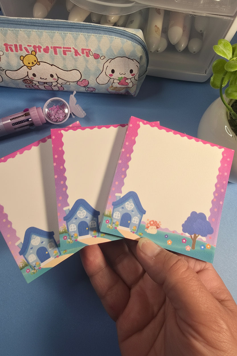 ✨ Enchanted Cottage Memo Pad – Cute 3x3 Notepad (50 Sheets)
