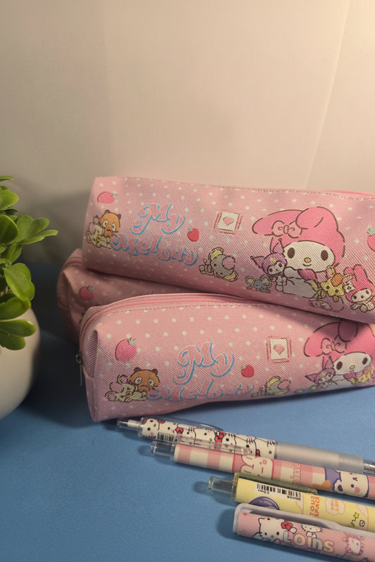 Étui à crayons rose Kawaii – Motif My Melody & amis 🌸