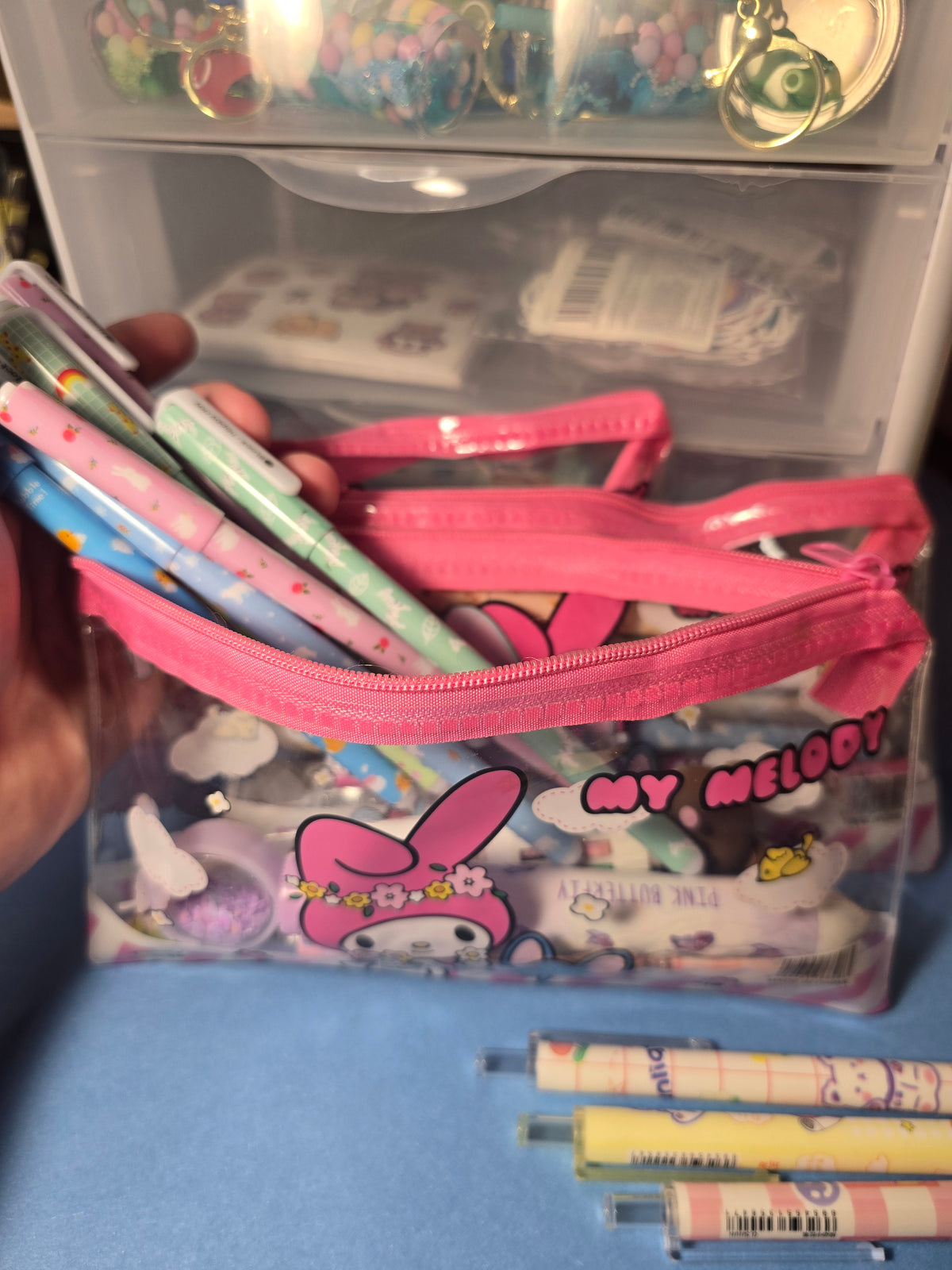 My Melody Transparent Pencil Case – Cute Kawaii Stationery Pouch 💙