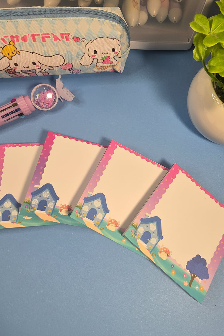 ✨ Enchanted Cottage Memo Pad – Cute 3x3 Notepad (50 Sheets)
