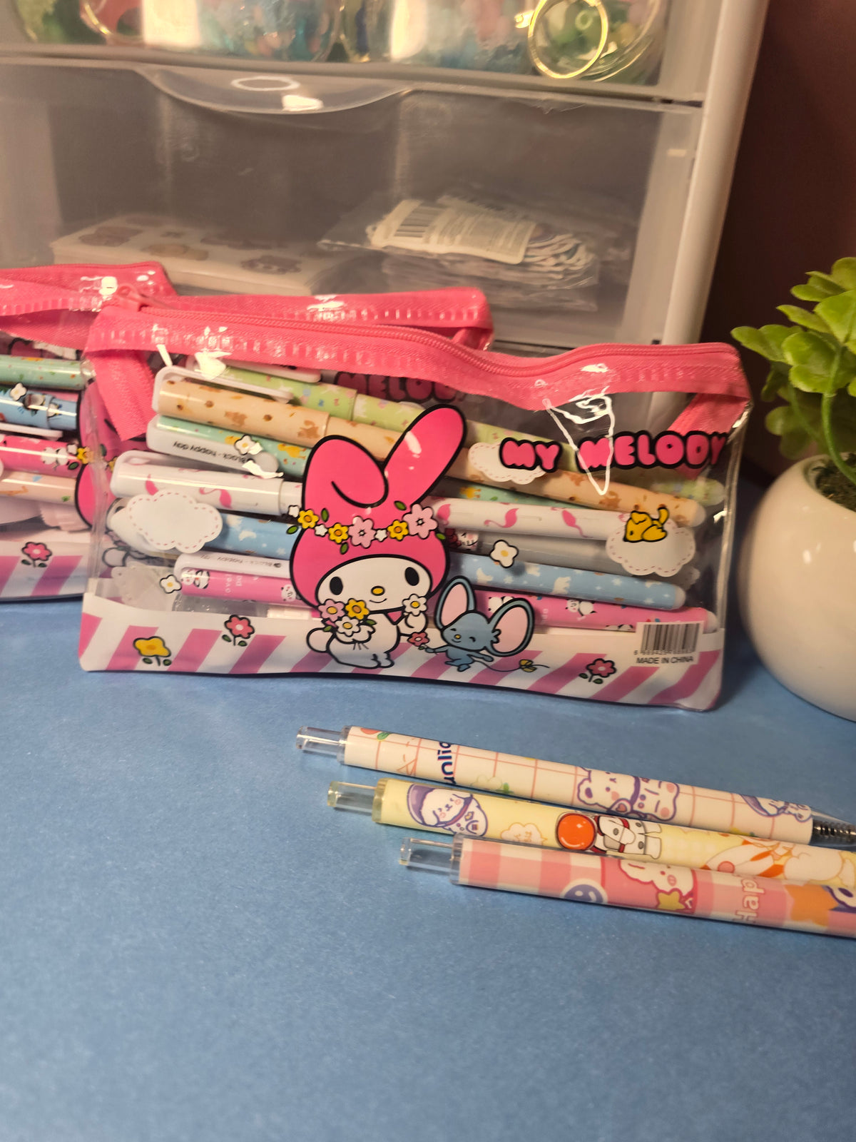 My Melody Transparent Pencil Case – Cute Kawaii Stationery Pouch 💙