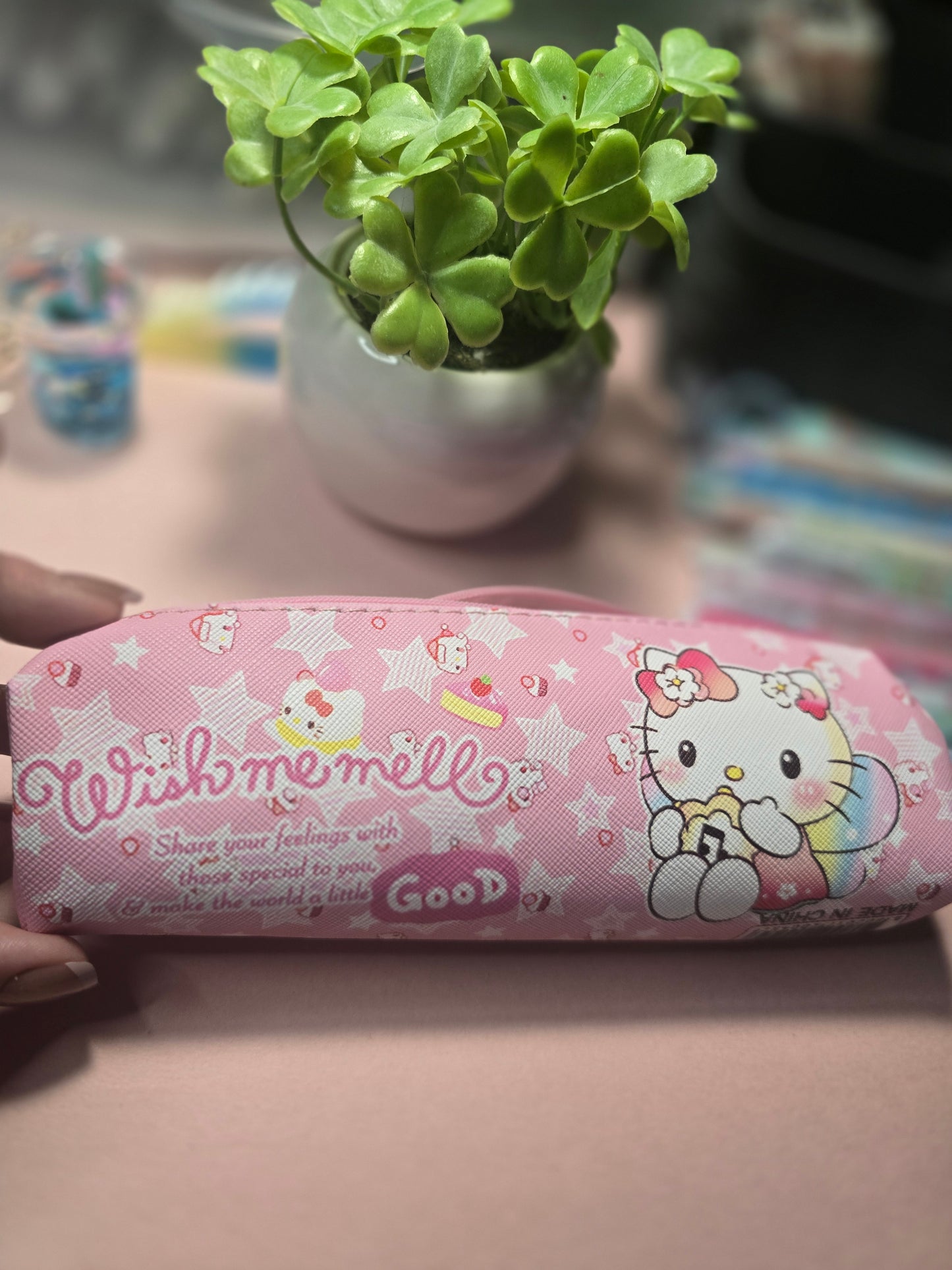 Hello Kitty Pink Pencil Case – Cute Kawaii Zipper Pouch for School & Office