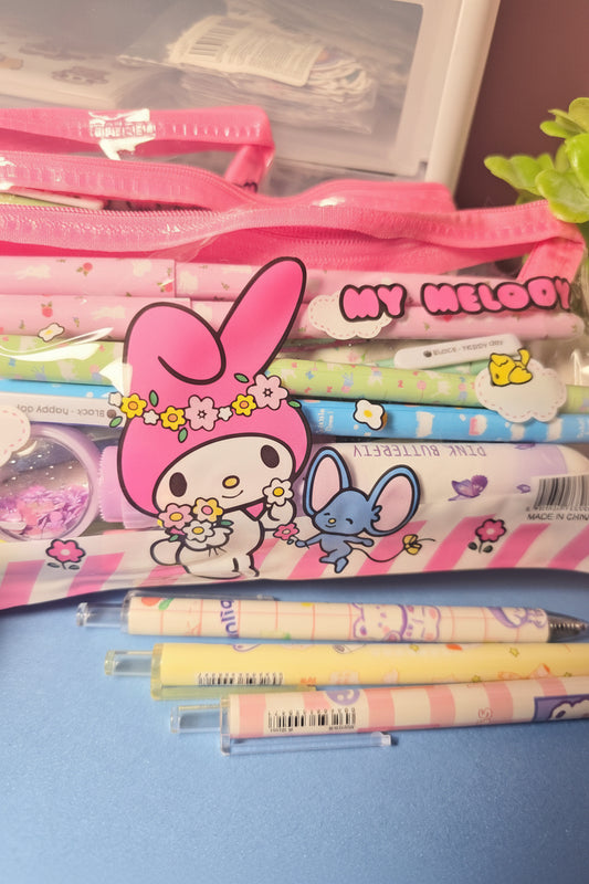 My Melody Transparent Pencil Case – Cute Kawaii Stationery Pouch 💙