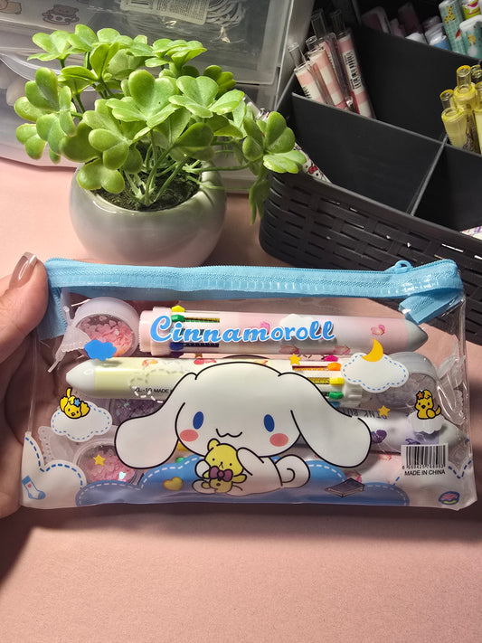 Cinnamoroll Transparent Pencil Case – Cute Kawaii Stationery Pouch